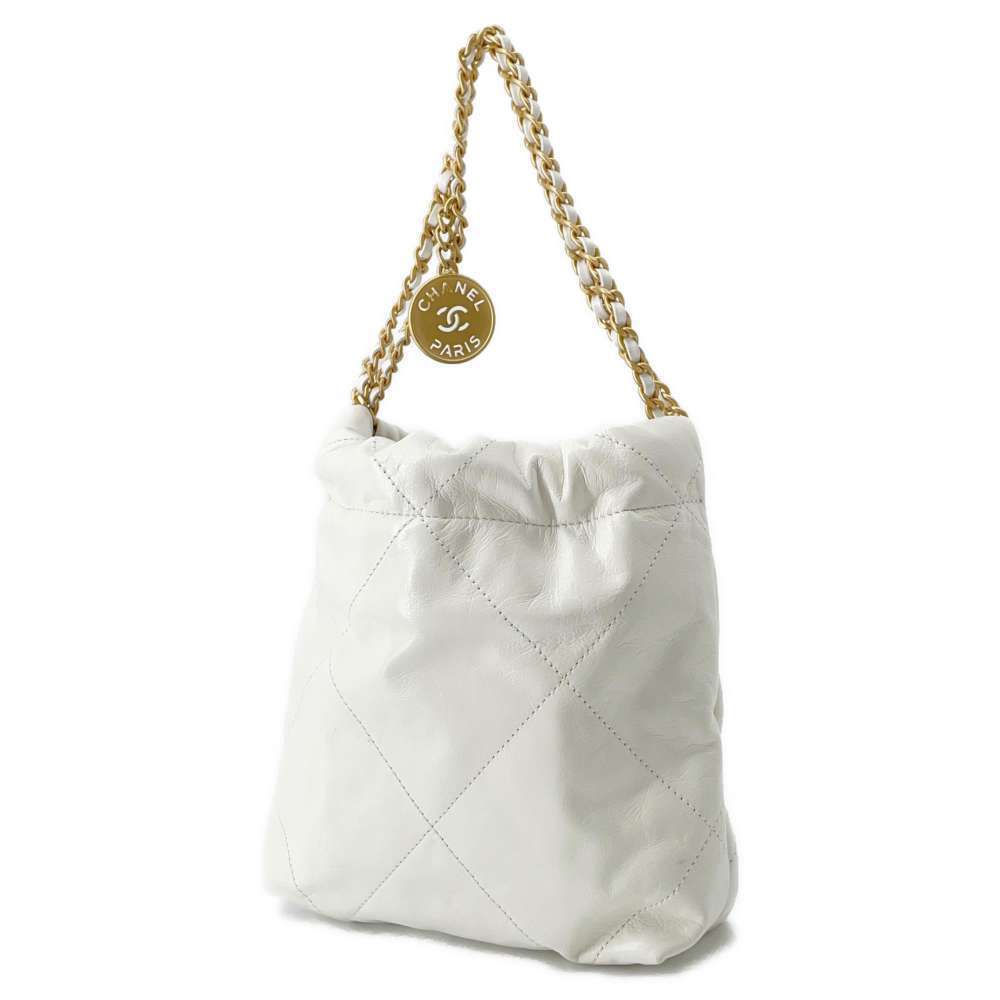 Chanel Calfskin Bag 22 White Mini